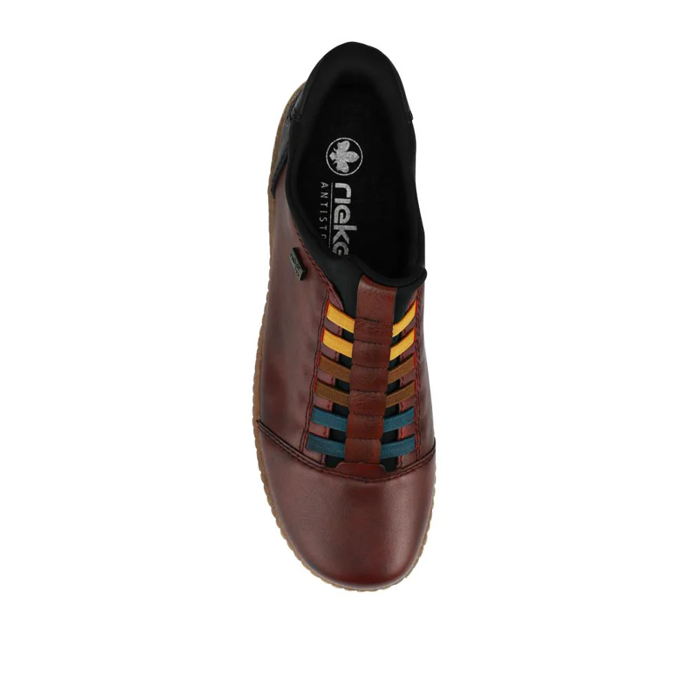 Rieker Leather Slip On Trainers - RKR42532 / 327 699 - Burgundy - Image 4