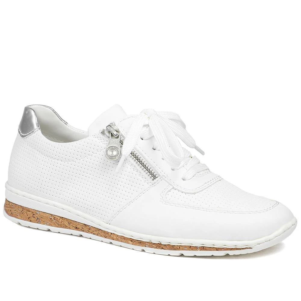 Rieker Leather Zip & Lace Trainers - RKR43006 / 328 905