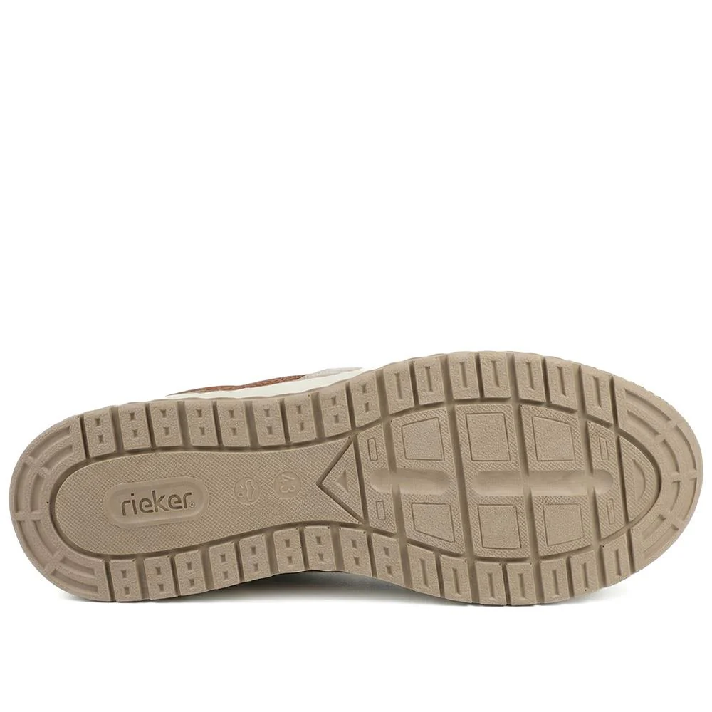 Rieker Leather Zip & Lace Trainers - RKR43512 / 328 771 - Brown - Image 5