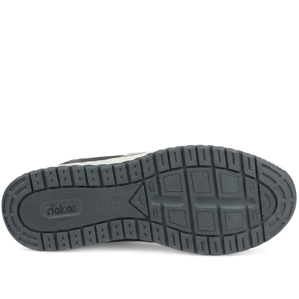 Rieker Leather Zip & Lace Trainers - RKR43512 / 328 771 - Navy - Image 5