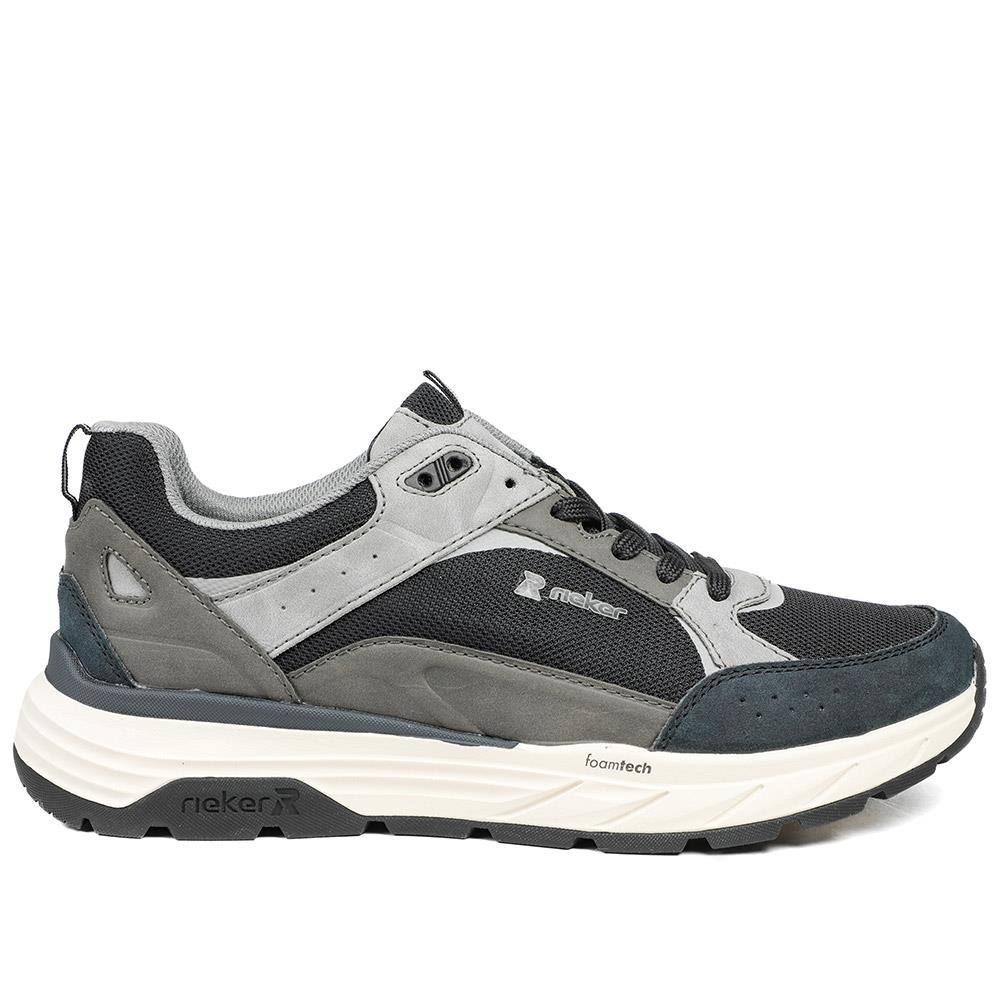 Rieker Low Top Lace Up Trainers - RKR43503 / 328 971 - Black-Grey - Image 3