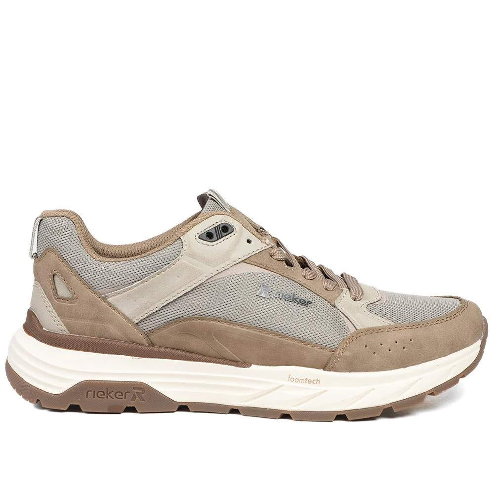 Rieker Low Top Lace Up Trainers - RKR43503 / 328 971 - Grey - Image 3