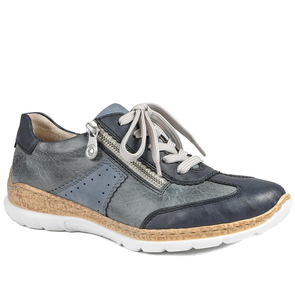 Rieker Memory Foam Zip & Lace Shoes - RKR43589 / 329 539 - Navy