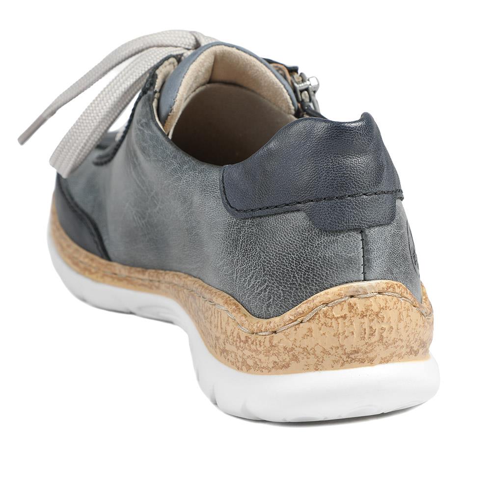 Rieker Memory Foam Zip & Lace Shoes - RKR43589 / 329 539 - Navy - Image 5