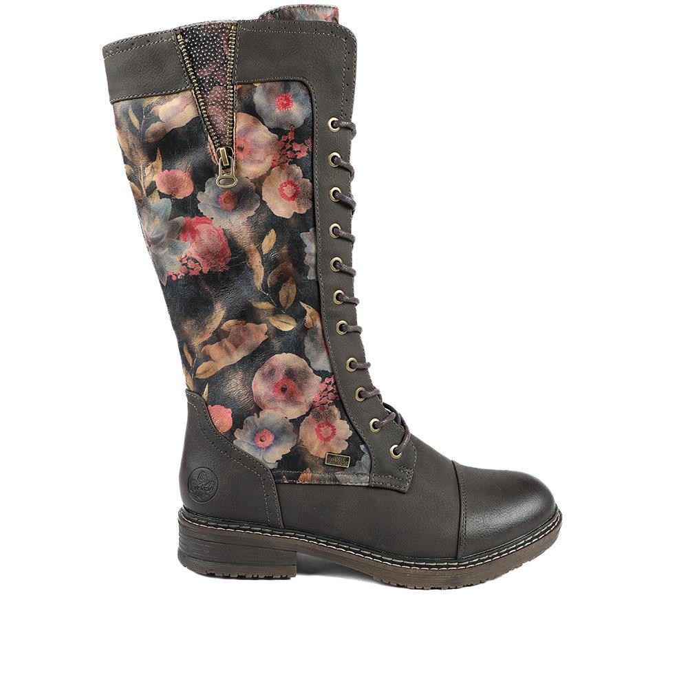 Rieker Multi Zip Calf Length Boots - RKR42021 / 329 478 - Black - Image 3
