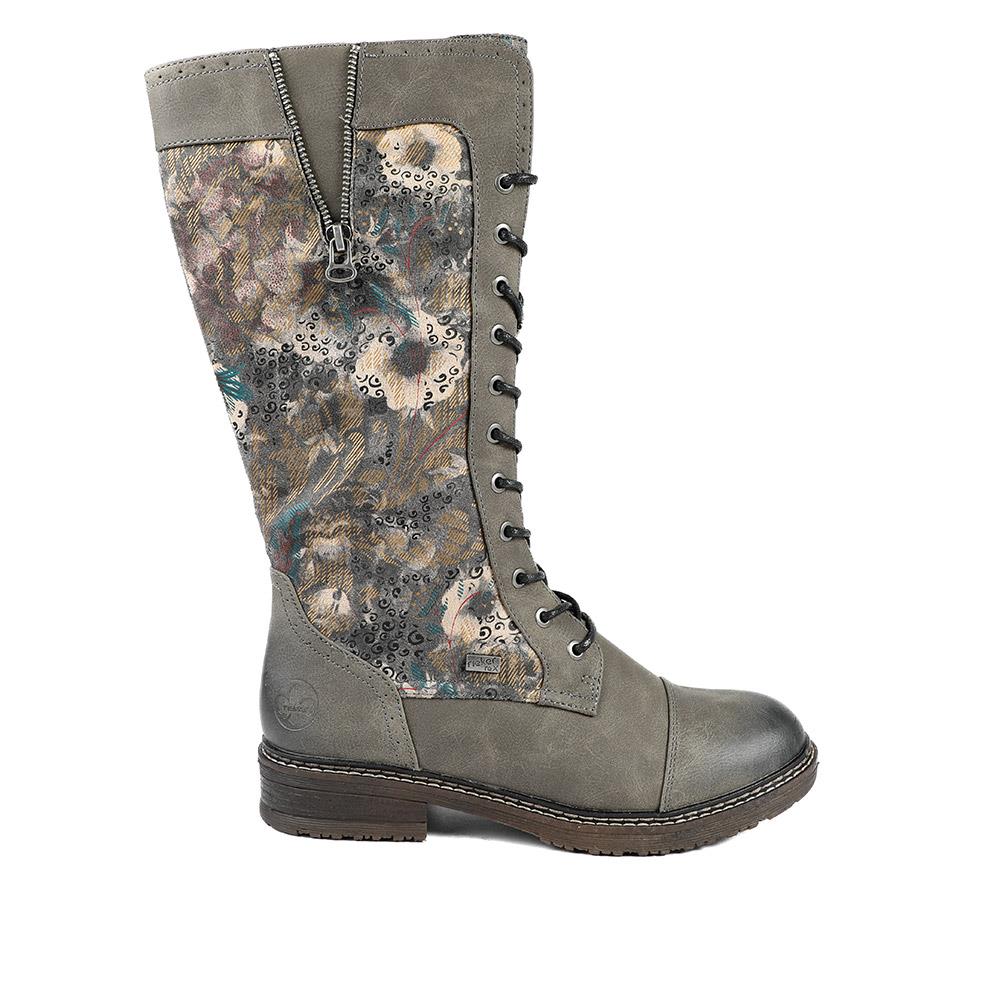 Rieker Multi Zip Calf Length Boots - RKR42021 / 329 478 - Grey - Image 3