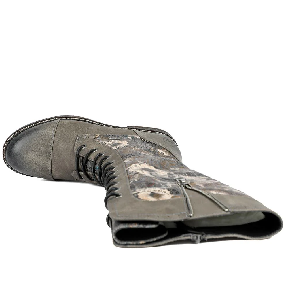 Rieker Multi Zip Calf Length Boots - RKR42021 / 329 478 - Grey - Image 5