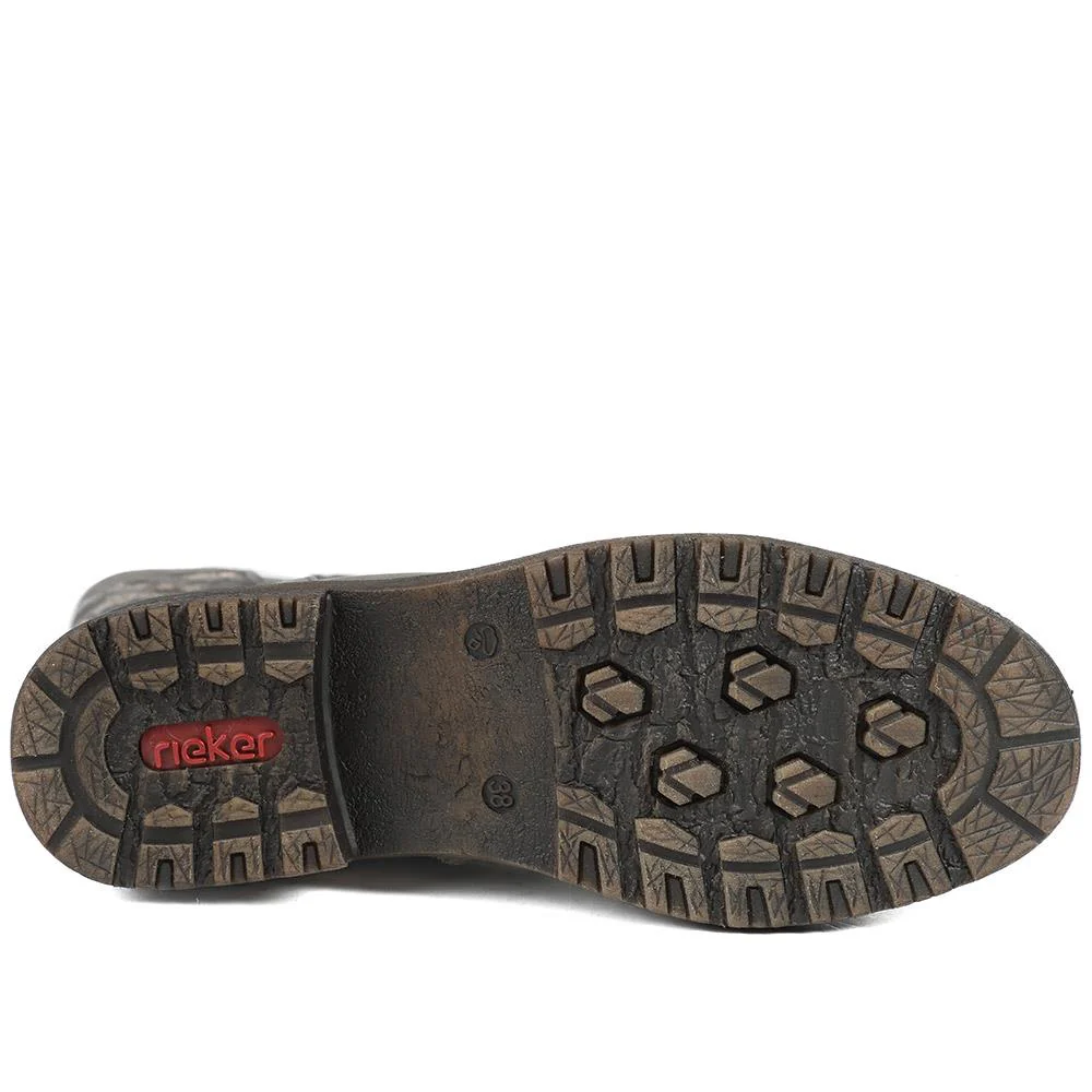 Rieker Multi Zip Calf Length Boots - RKR42021 / 329 478 - Grey - Image 7