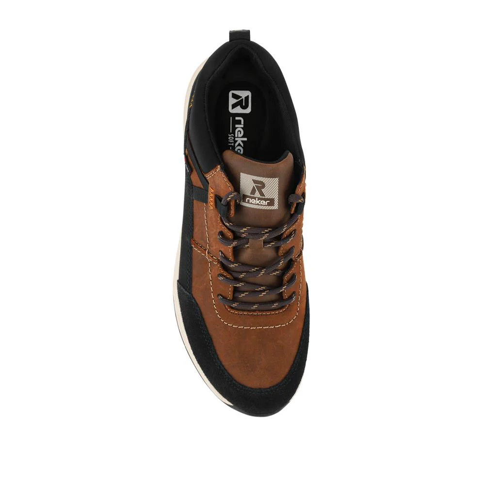 Rieker Rugged Leather Trainers - RKR42542 / 328 107 - Brown - Image 4