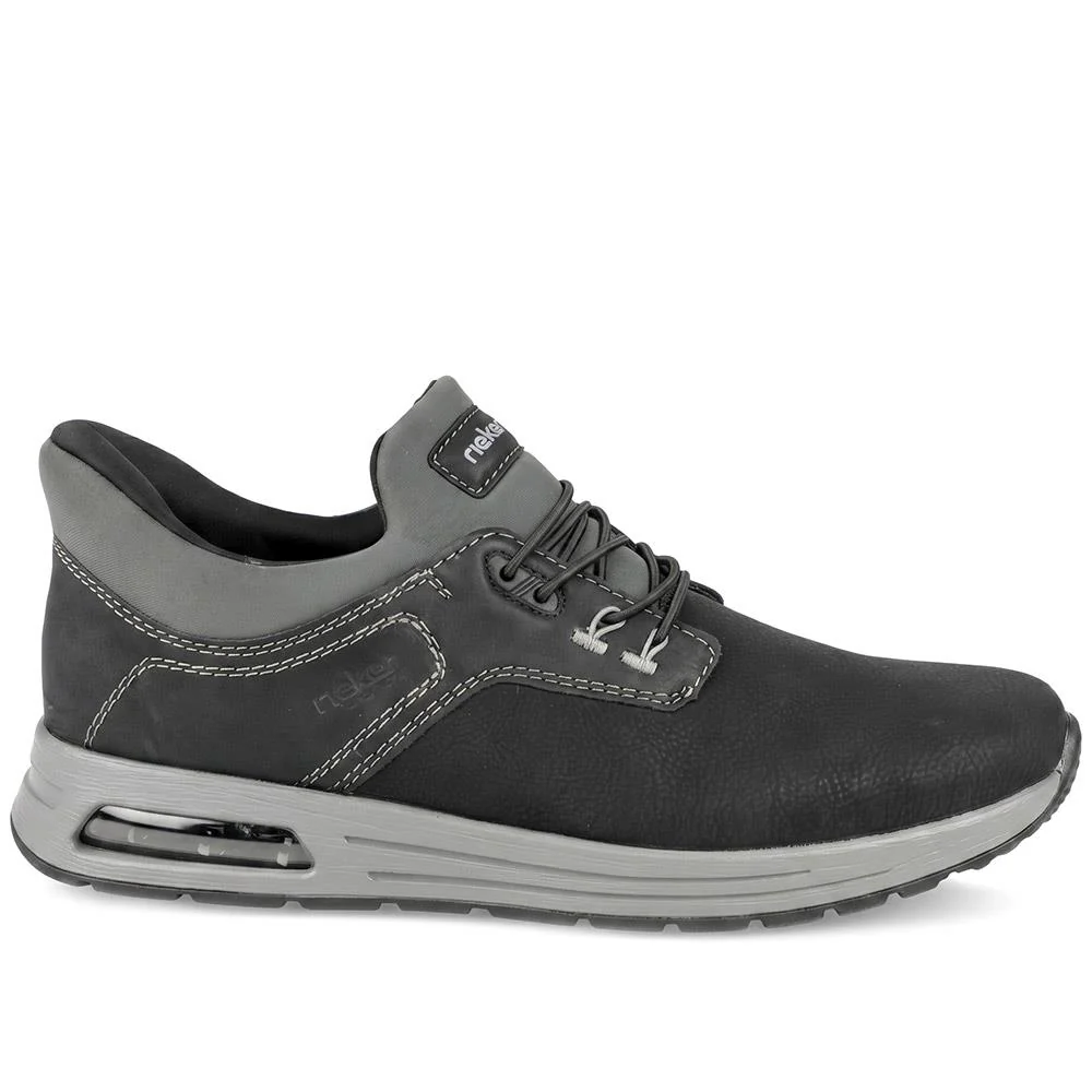 Rieker Slip On Bungee Lace Shoes - RKR43057 / 330 230 - Black - Image 2