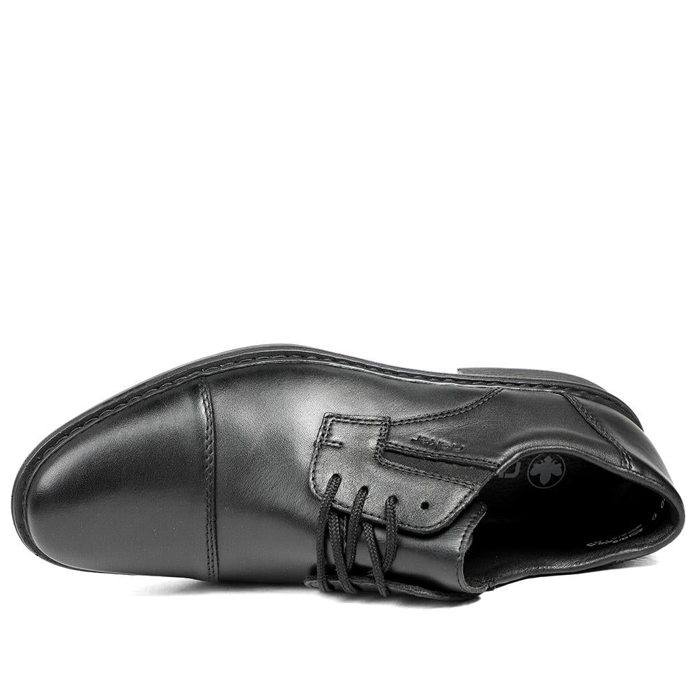 Rieker Smart Leather Lace Up Shoes - RKR43510 / 328 770 - Black - Image 5