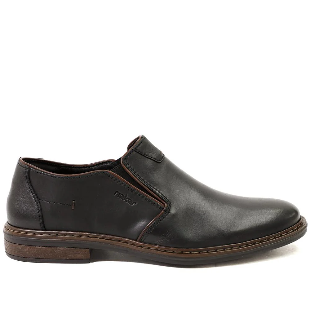 Rieker Smart Leather Slip On Shoes - RKR43511 / 328 970 - Black - Image 2
