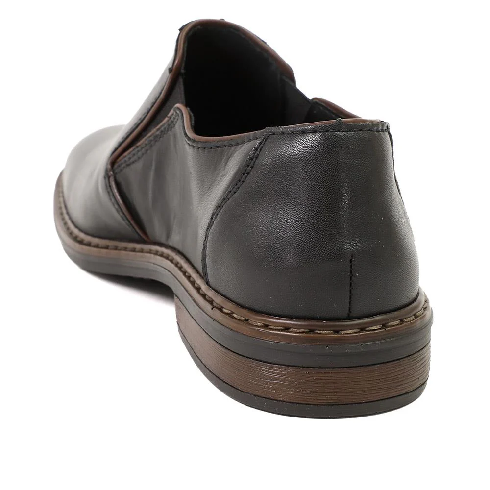 Rieker Smart Leather Slip On Shoes - RKR43511 / 328 970 - Black - Image 3