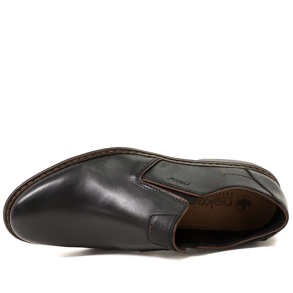 Rieker Smart Leather Slip On Shoes - RKR43511 / 328 970 - Black - Image 4