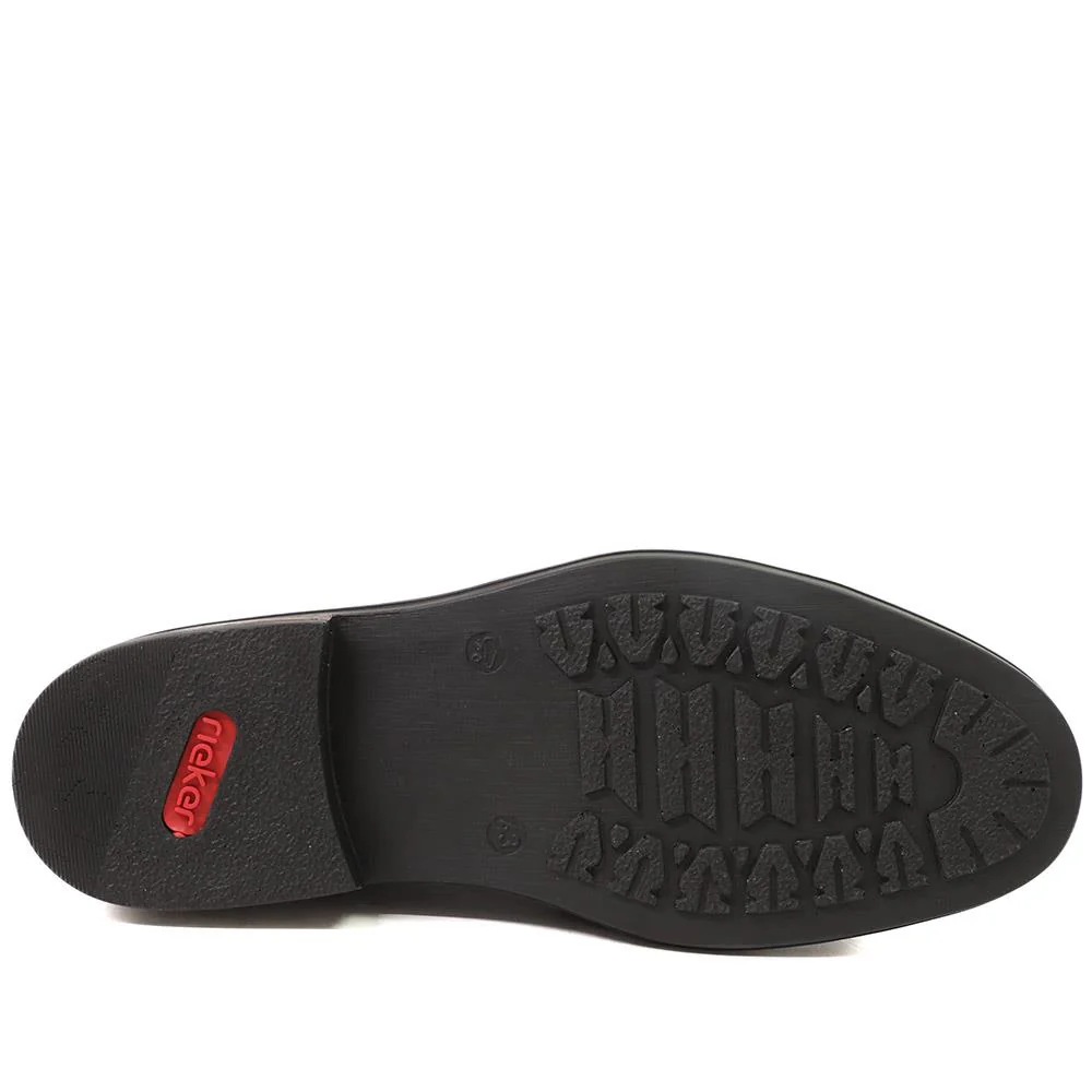 Rieker Smart Leather Slip On Shoes - RKR43511 / 328 970 - Black - Image 5
