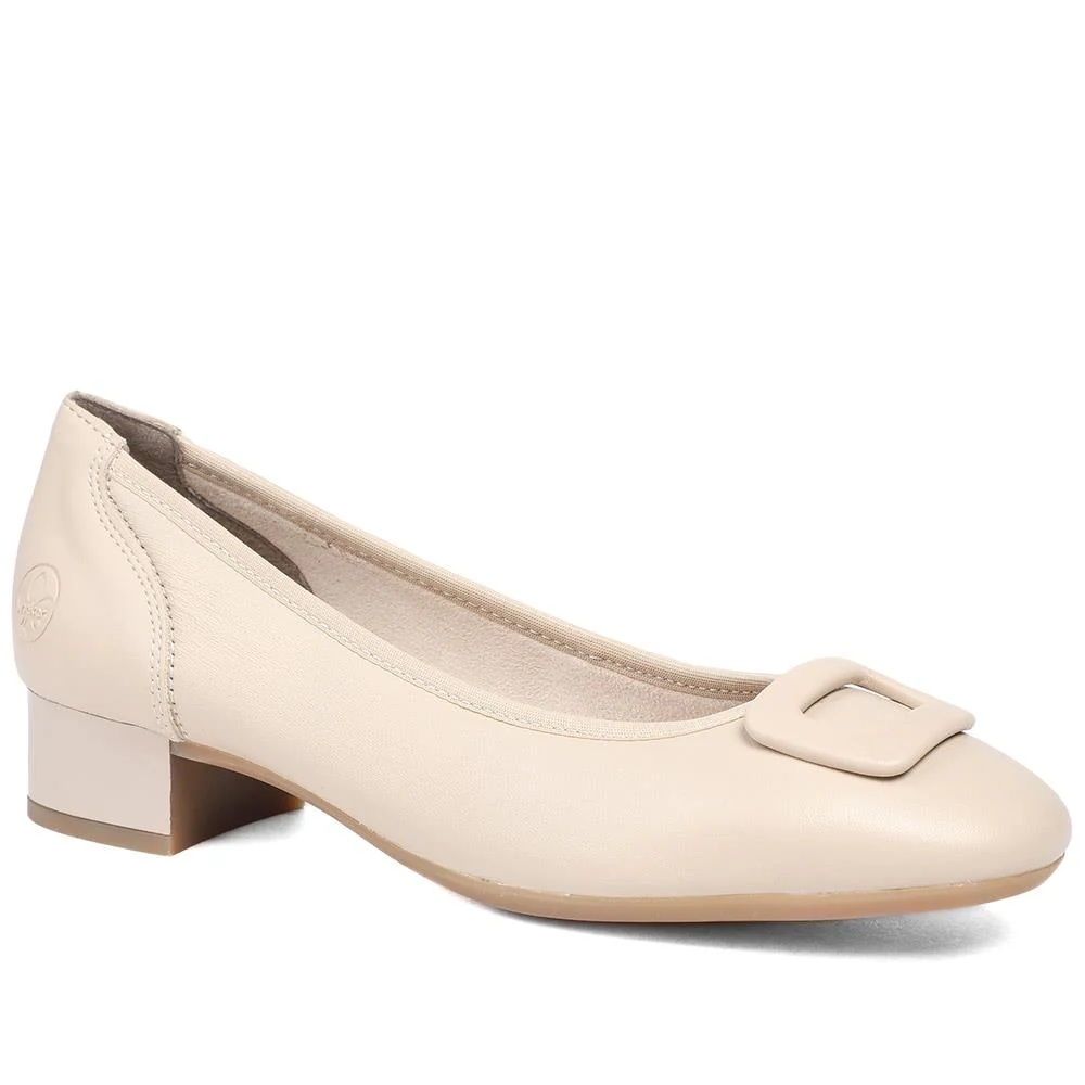 Rieker Smart Premium Leather Court Shoes - RKR43518 / 328 781 - Beige
