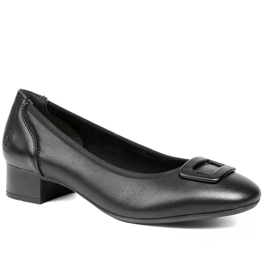 Rieker Smart Premium Leather Court Shoes - RKR43518 / 328 781 - Black