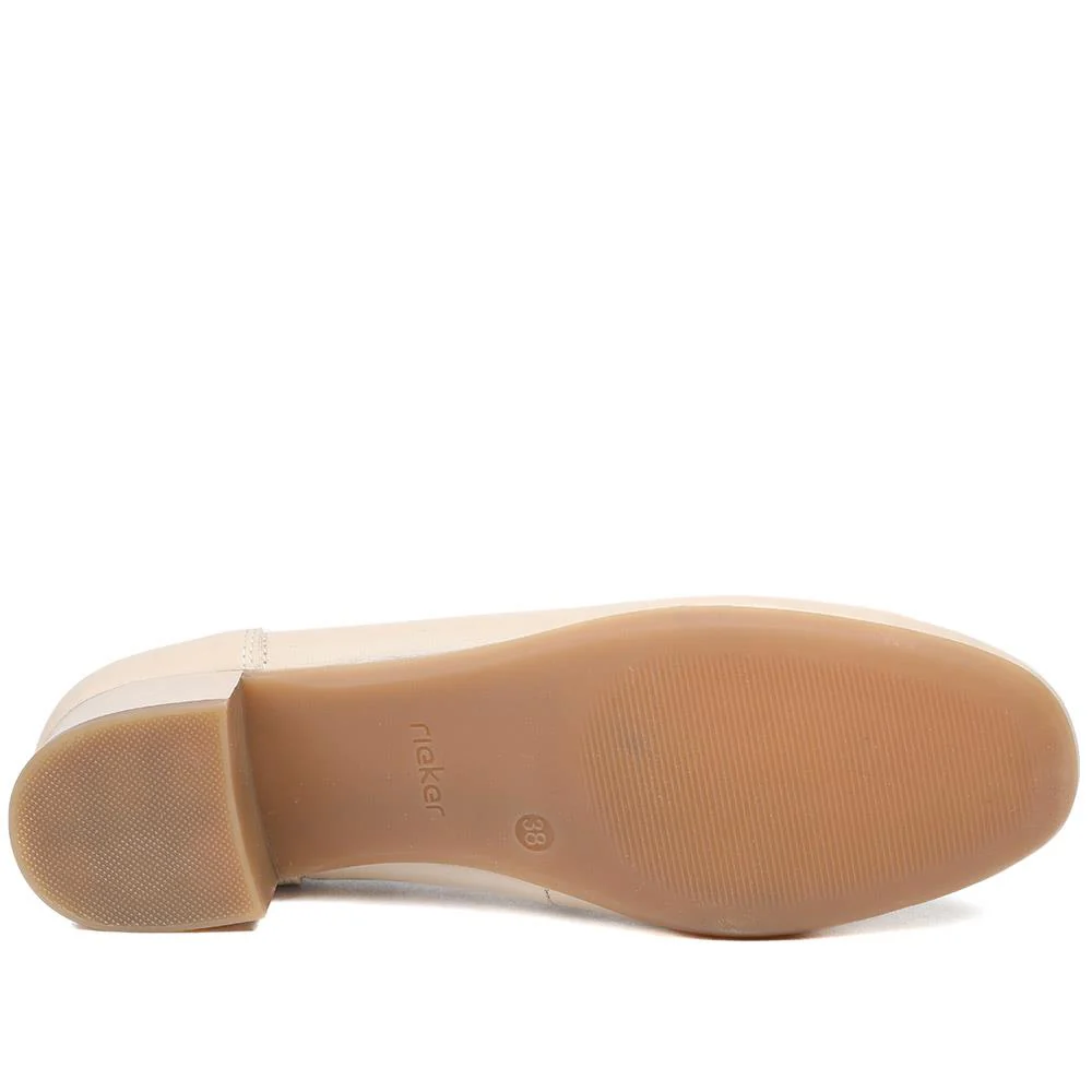 Rieker Smart Premium Leather Court Shoes - RKR43518 / 328 781 - Beige - Image 6