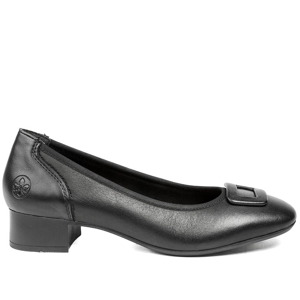 Rieker Smart Premium Leather Court Shoes - RKR43518 / 328 781 - Black - Image 3