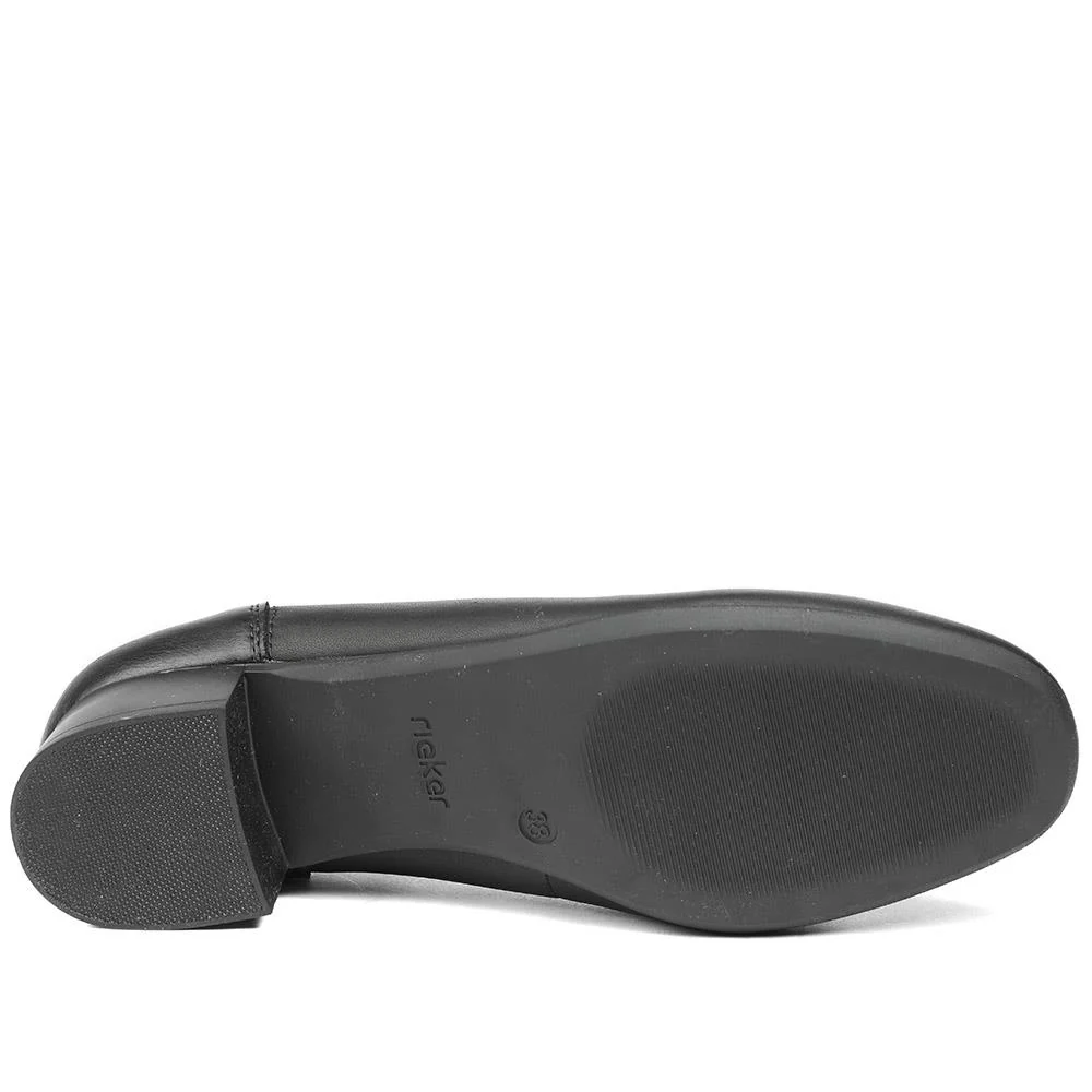 Rieker Smart Premium Leather Court Shoes - RKR43518 / 328 781 - Black - Image 6