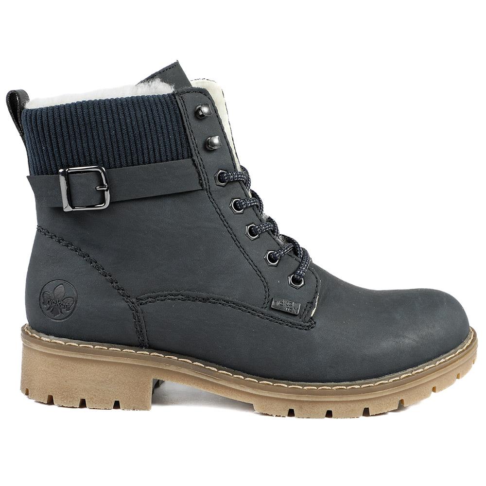 Rieker Soft Cuff Zip Up Boots - RKR42022 / 329 479 - Navy - Image 3
