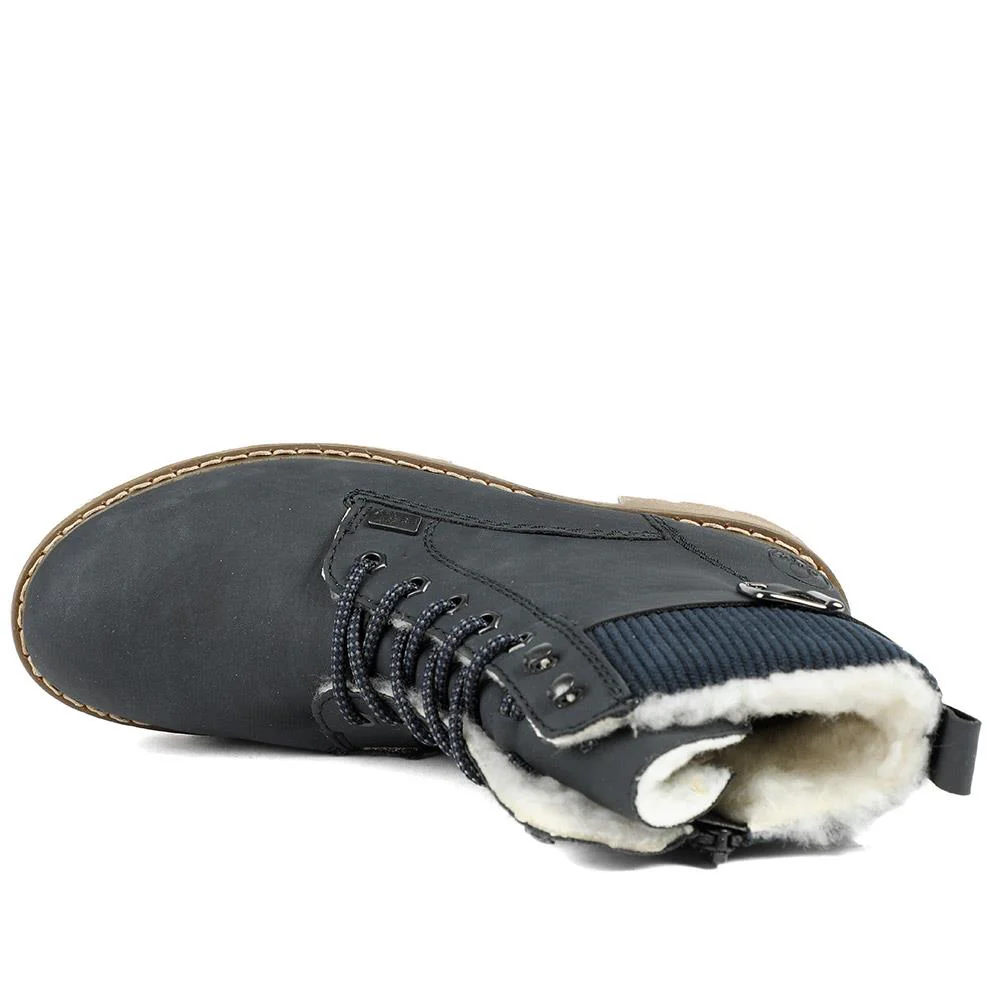 Rieker Soft Cuff Zip Up Boots - RKR42022 / 329 479 - Navy - Image 5