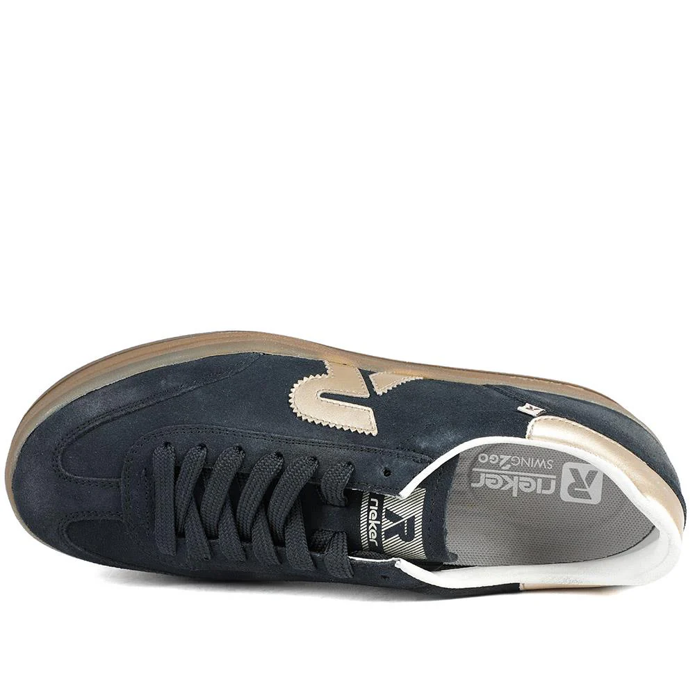 Rieker Sport Lace Up Trainers - RKR43584 / 329 448 - Navy - Image 4
