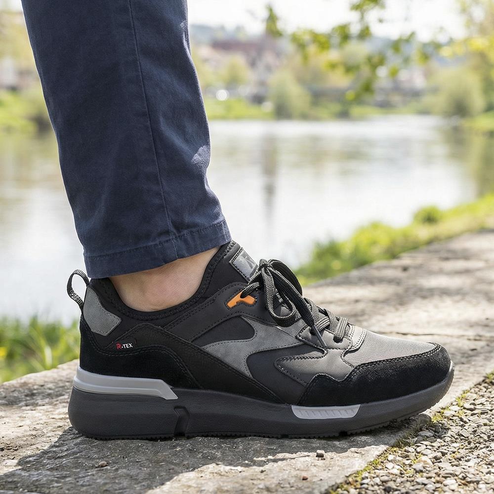 Rieker Sport Lace Up Trainers - RKR43586 / 329 447 - Black Multi - Image 2