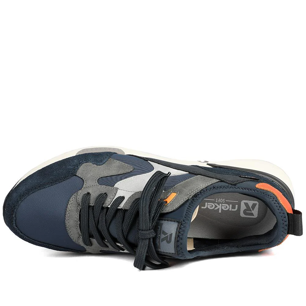 Rieker Sport Lace Up Trainers - RKR43586 / 329 447 - Navy Multi - Image 5
