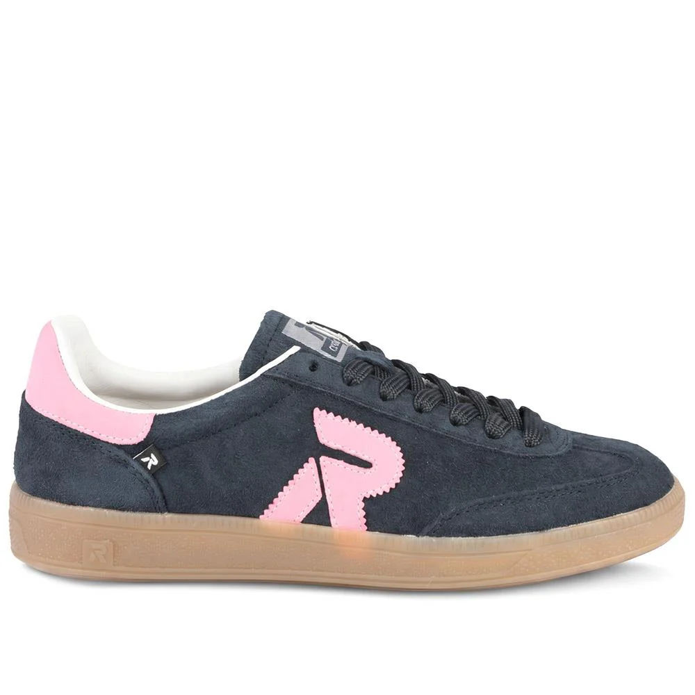 Rieker Sporty Gum Sole Lace Up Trainers - RKR43030 / 330 196 - Navy - Image 2
