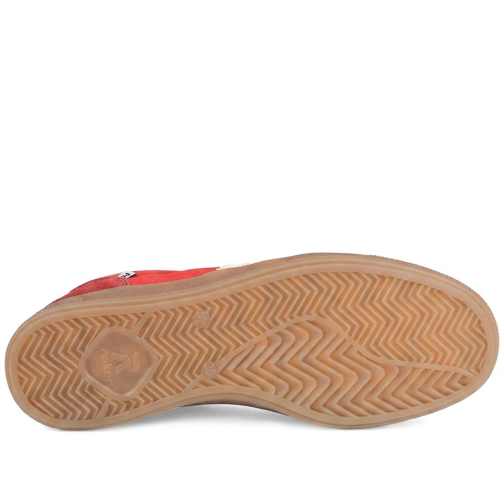 Rieker Sporty Gum Sole Lace Up Trainers - RKR43030 / 330 196 - Red - Image 5
