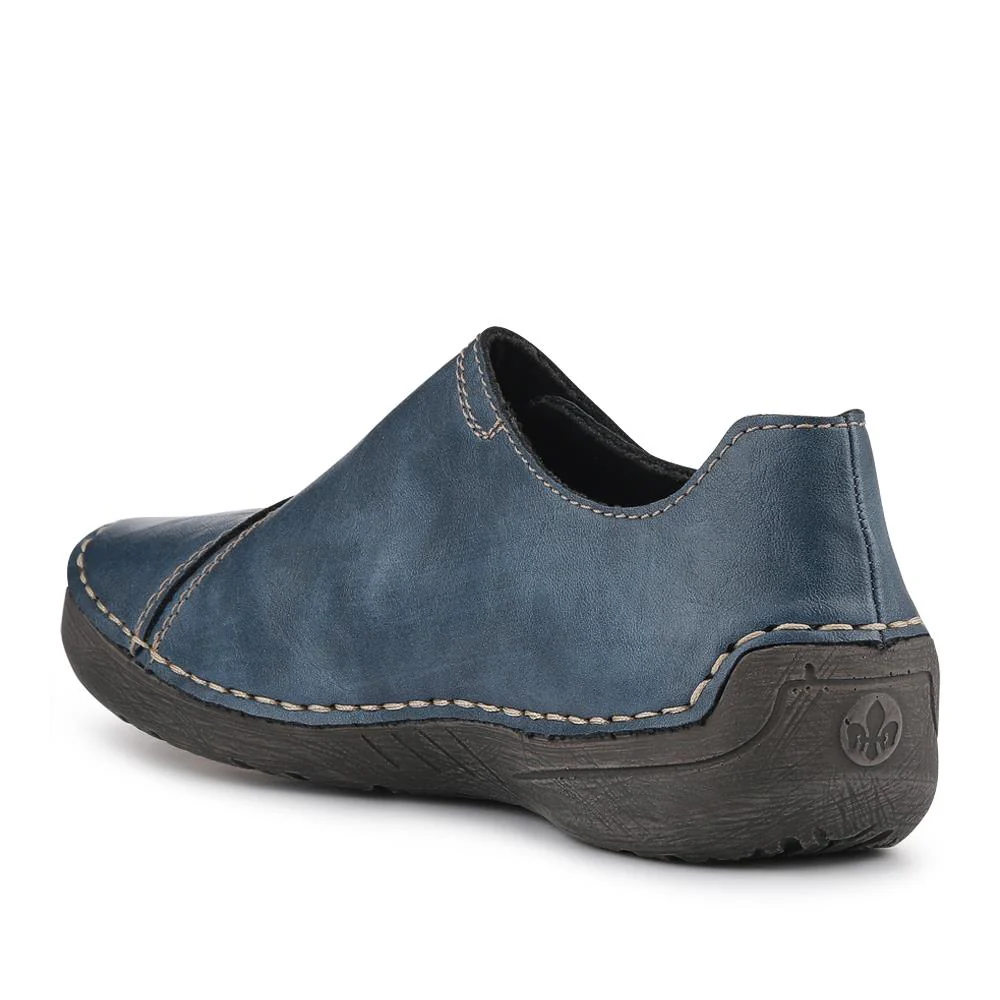 Rieker Stitch Pattern Slip-On Shoes - RKR42509 / 327 795 - Blue - Image 3