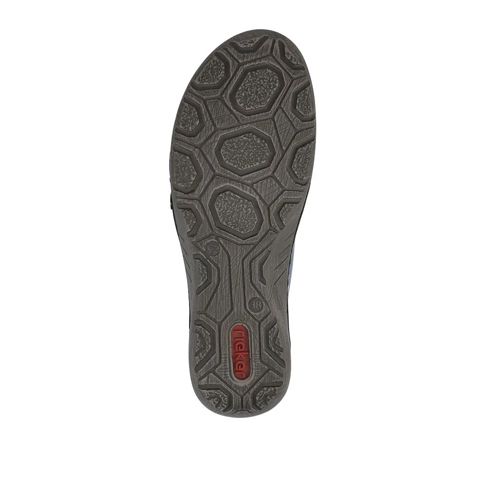 Rieker Stitch Pattern Slip-On Shoes - RKR42509 / 327 795 - Blue - Image 5