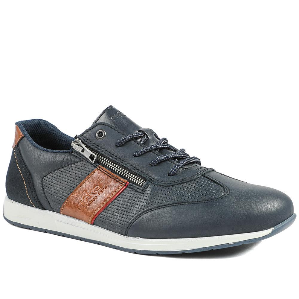 Rieker Titus Leather Zip Fastening Trainers - RKR43019 / 328 828 - Navy