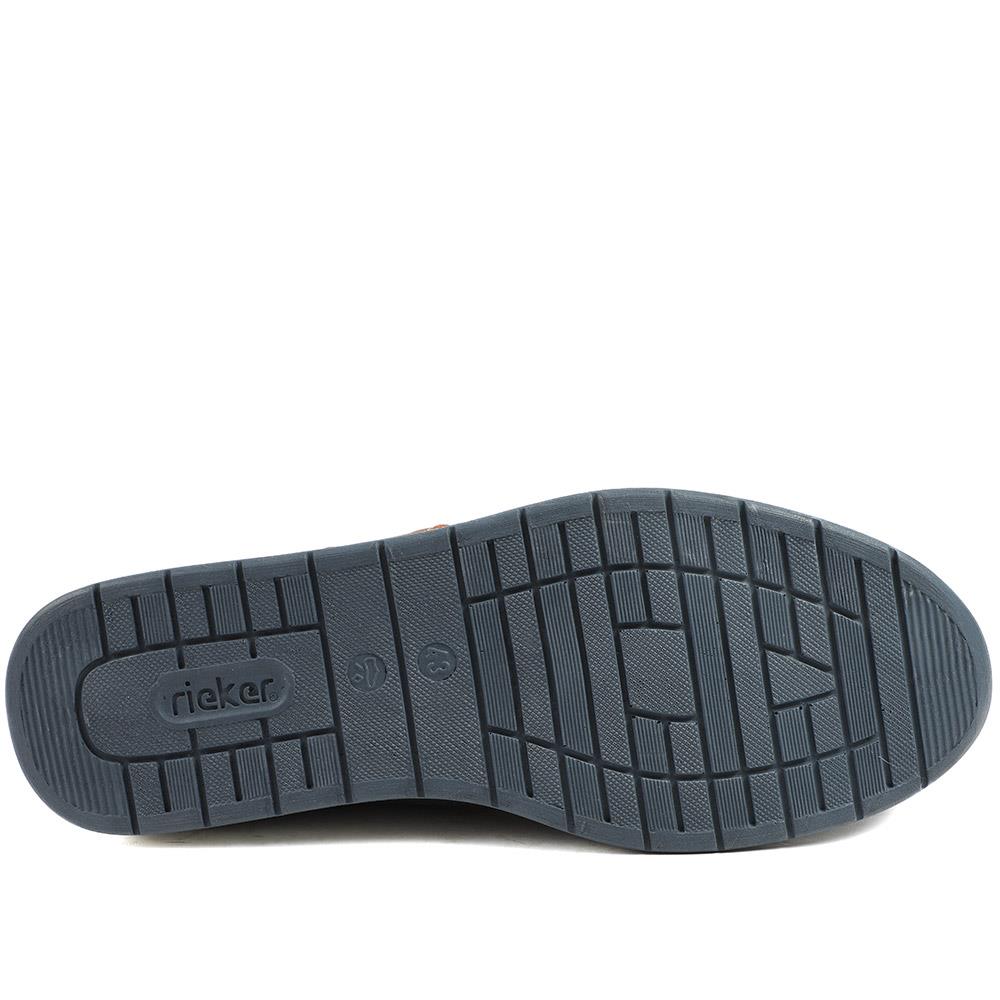 Rieker Titus Leather Zip Fastening Trainers - RKR43019 / 328 828 - Navy - Image 6