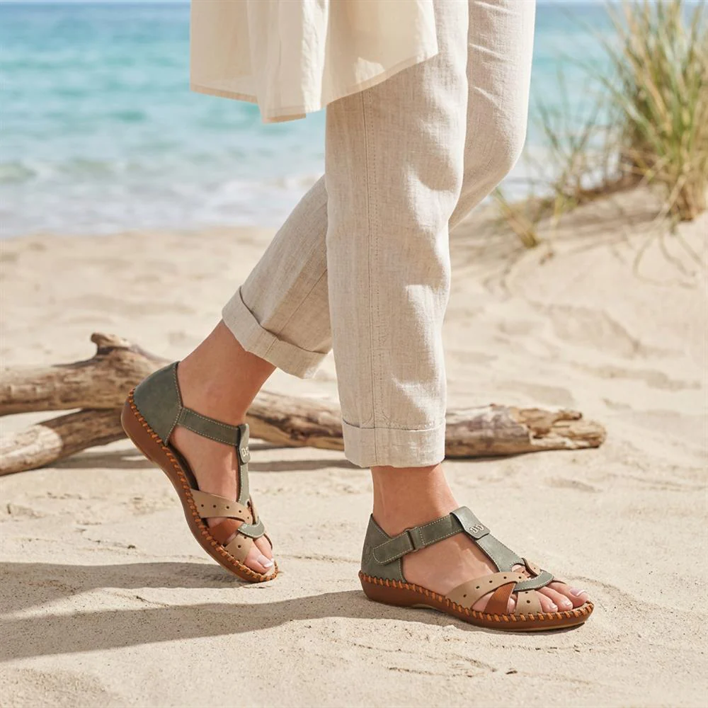 Rieker Touch-Fastening Sandals - RKR39538 / 325 034 - Green-Multi - Image 2