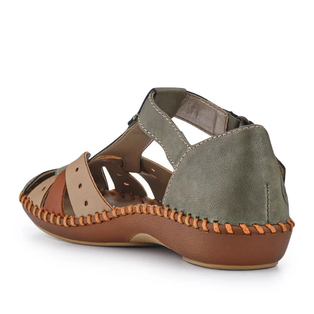 Rieker Touch-Fastening Sandals - RKR39538 / 325 034 - Green-Multi - Image 4