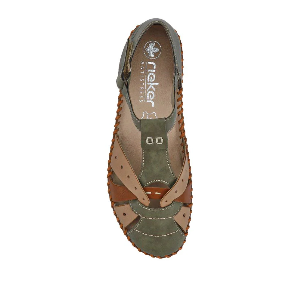 Rieker Touch-Fastening Sandals - RKR39538 / 325 034 - Green-Multi - Image 5