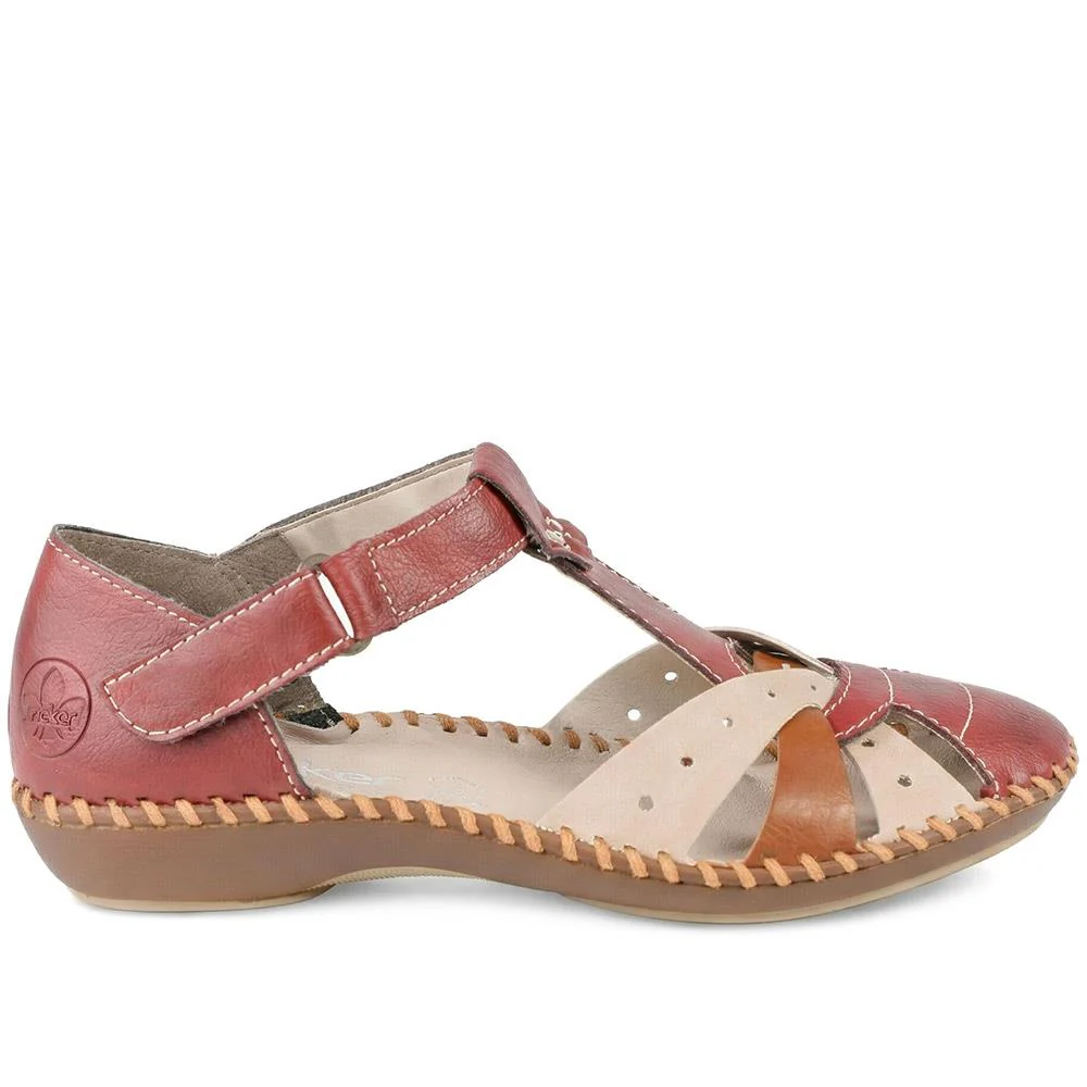 Rieker Touch-Fastening Sandals - RKR39538 / 325 034 - Red Multi - Image 2