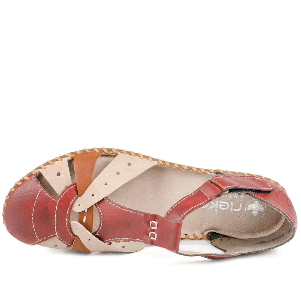 Rieker Touch-Fastening Sandals - RKR39538 / 325 034 - Red Multi - Image 4