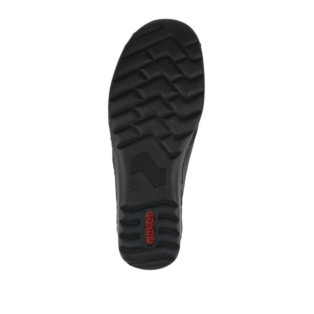 Rieker Wide Fit Cushioned Touch-Fasten Shoes - RKR42525 / 327 691 - Black - Image 5