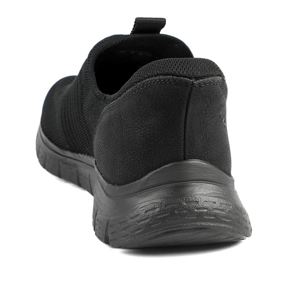 Rieker Elasticated Slip On Trainers - RKR43585 / 329 446 - Black - Image 4