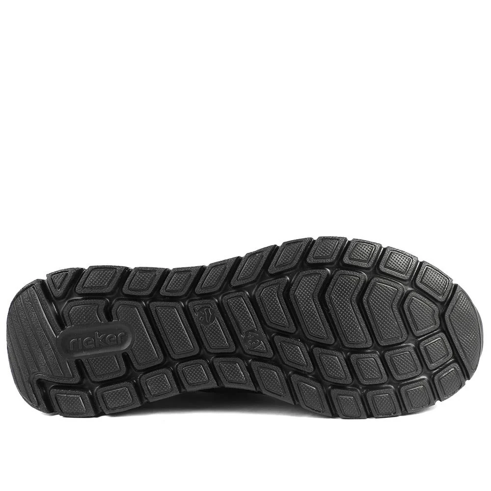 Rieker Elasticated Slip On Trainers - RKR43585 / 329 446 - Black - Image 6