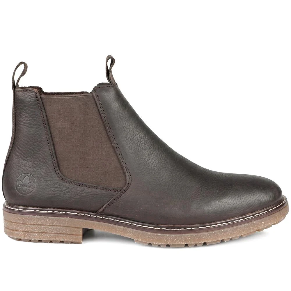 Rieker Wide Fit Leather Chelsea Boots - RKR43055 / 330 233 - Dark Brown - Image 2