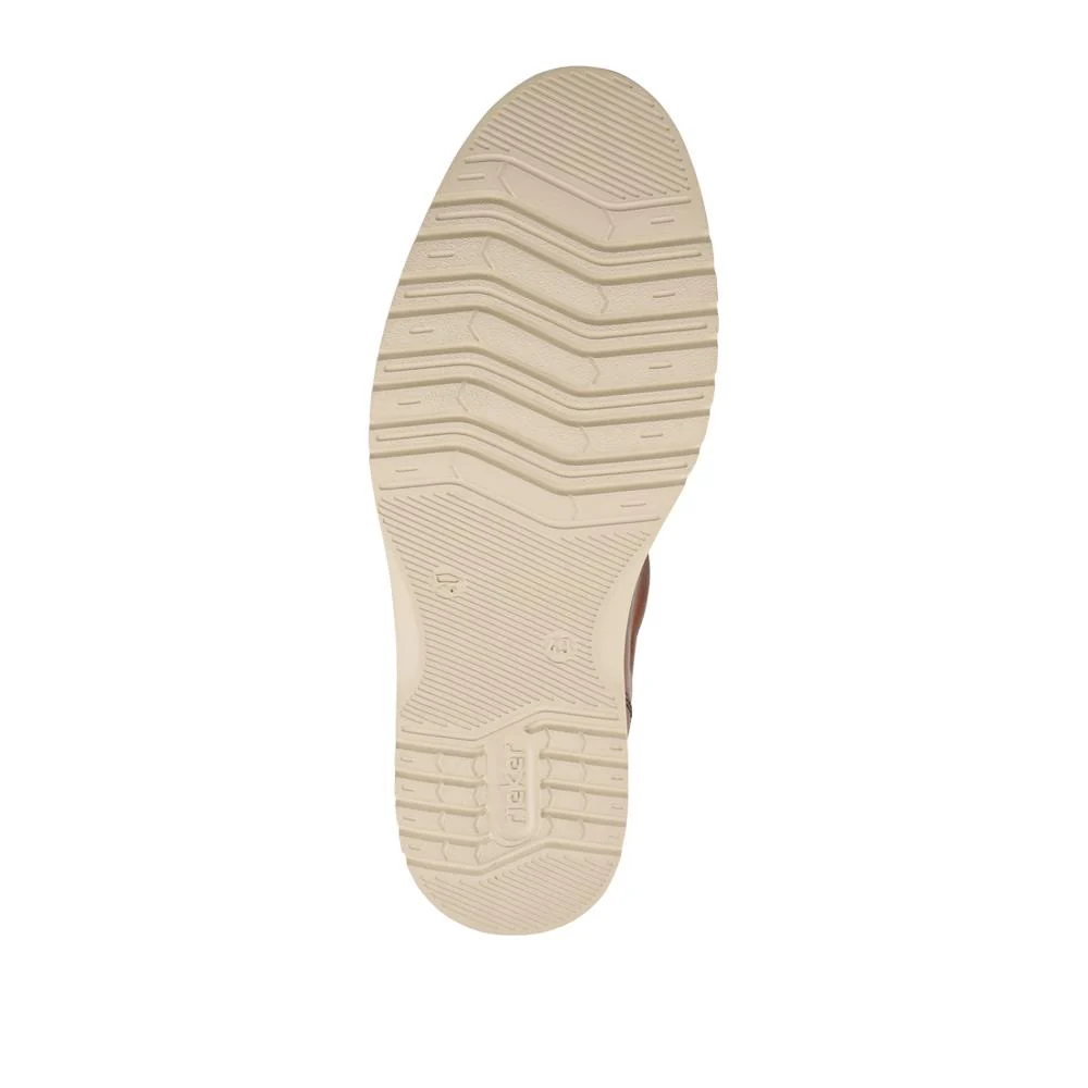 Rieker Wide Fit Leather Lace-Up Shoes - RKR42500 / 327 701 - Tan - Image 5