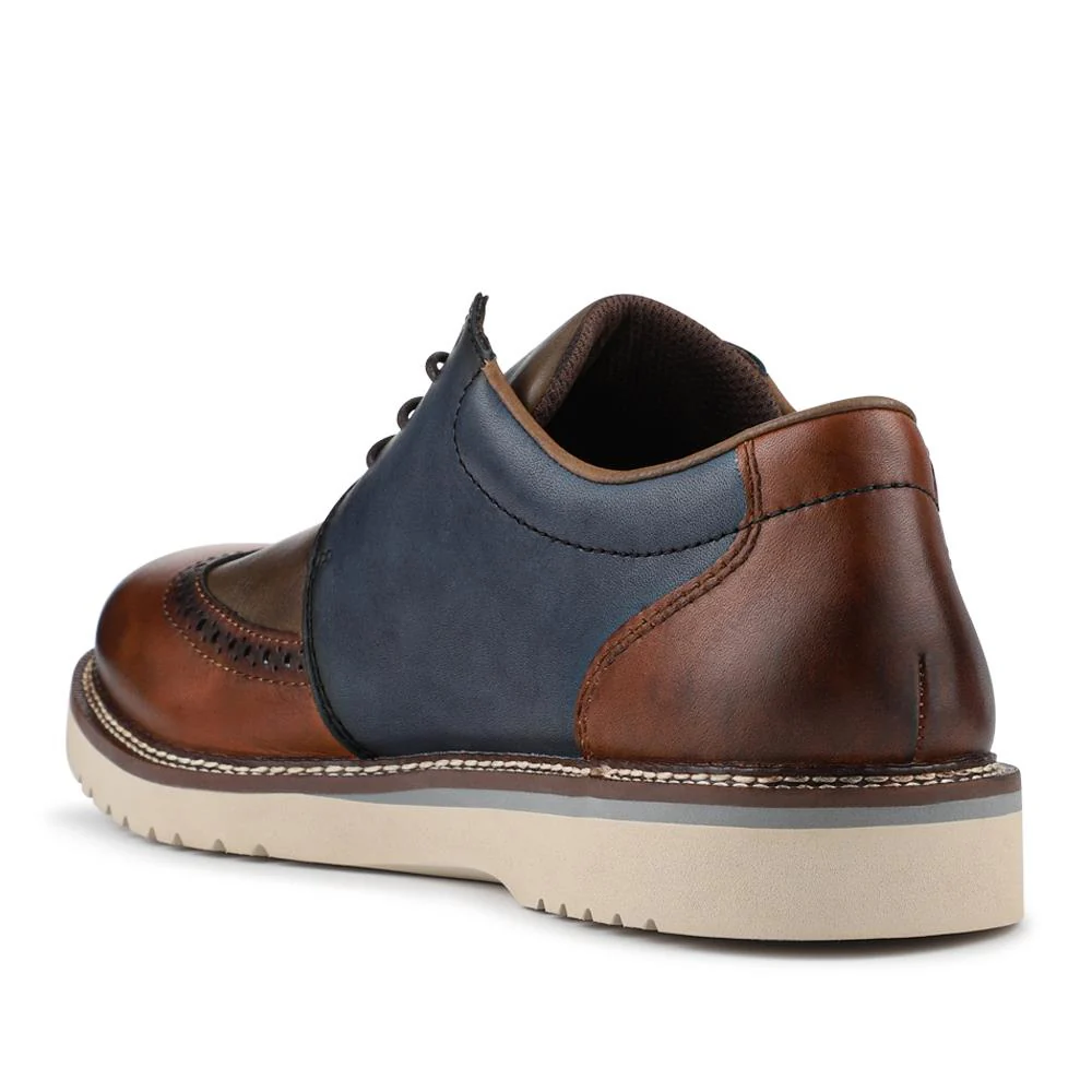 Rieker Wide Fit Leather Lace-Up Shoes - RKR42501 / 327 702 - Tan Multi - Image 3