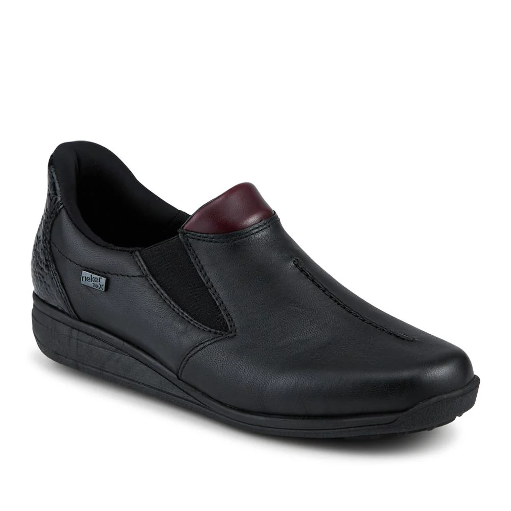 Rieker Wide Fit Leather Slip On Shoes - RKR42523 / 327 689