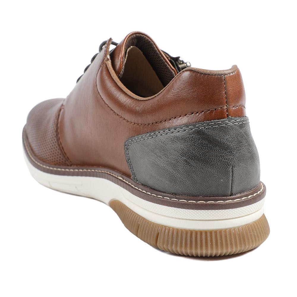 Rieker Wide Fit Leather Smart Casual Shoes - RKR43507 / 328 969 - Brown - Image 4