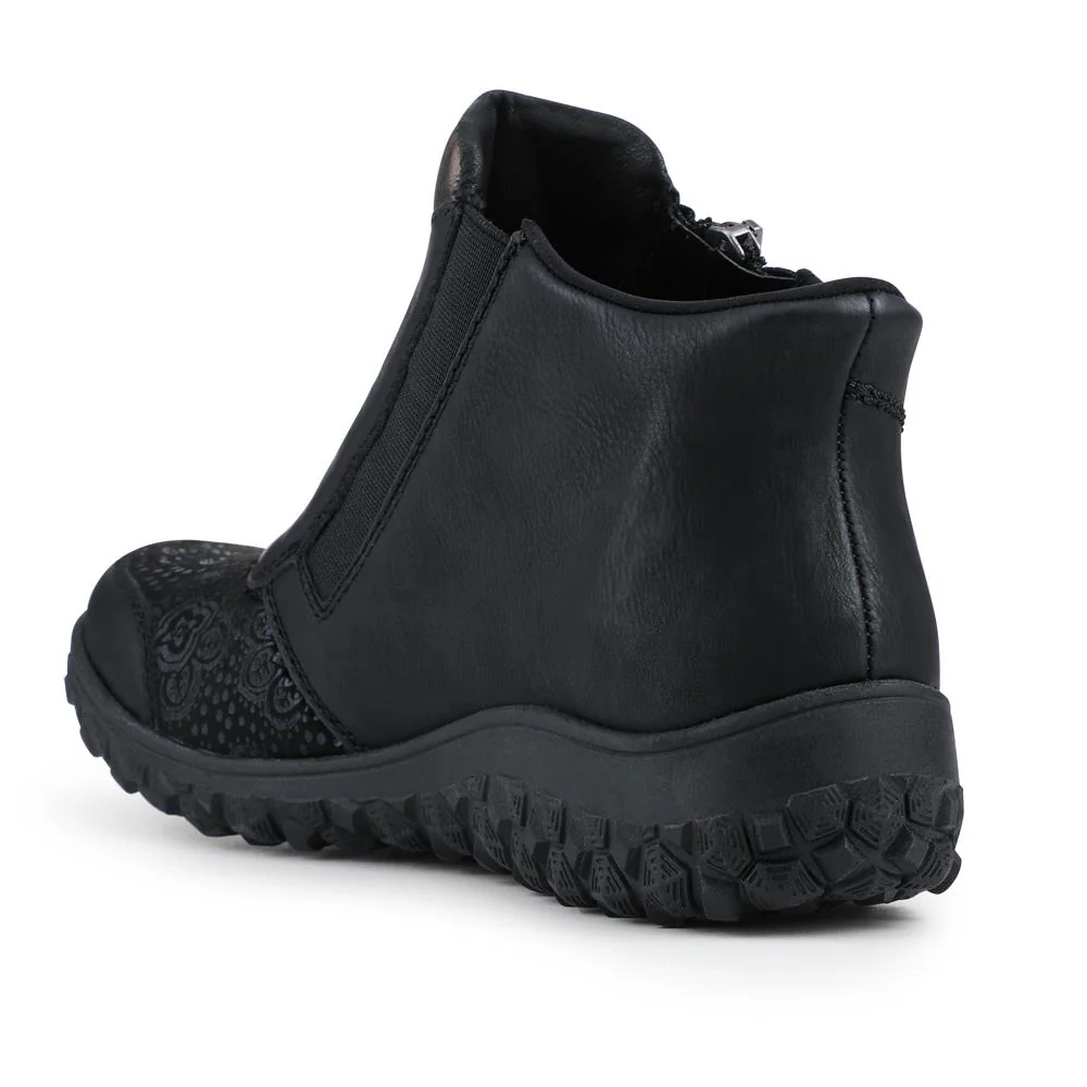 Rieker Wide Fit Leather Zipped Boots - RKR42529 / 327 693 - Black - Image 3
