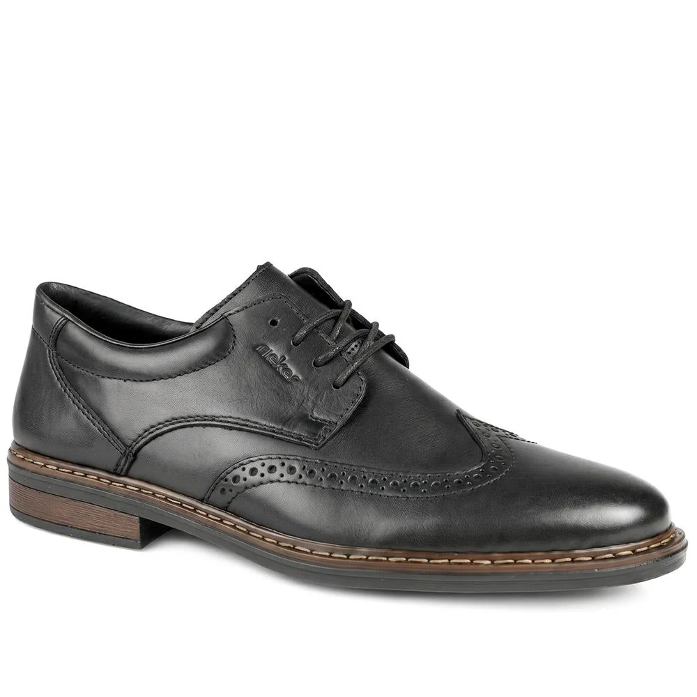 Rieker Wide Fit Smart Brogue Lace Up Shoes - RKR43037 / 330 222 - Black